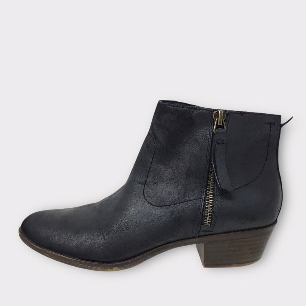 Lucky Brand Black Soft Leather Ankle Booties 9M Blandre Style - Picture 3 of 10